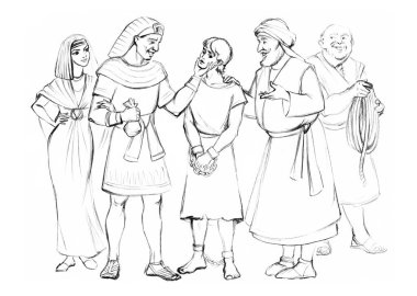 Yaşlı muhafız cetvel işçi kolu para yakaladı. Yüzü satıldı. Genç umutsuzluğa kapıldı. Orta Doğu 'nun kutsal inancı. Tanrı sanat eskizi hikayesi.