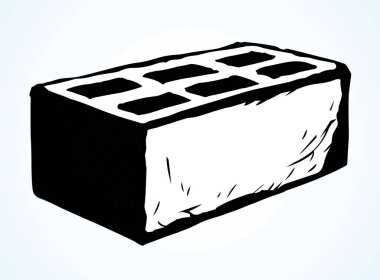 Yeni şirin bekar evi, kahverengi tuğlalı diy. Serbest karalama siyah çizgisel kalem el tasarım konsepti nesne amblemi sanat karalama gravür yazdırma biçimi. Yakın görünüm ışık kağıdı metin alanı arkaplanı