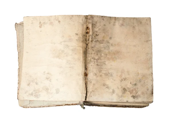 Viejo libro de tapa dura aislado sobre fondo blanco — Foto de Stock