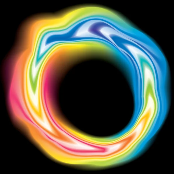 Vector swirling liquid surface vivid rainbow colors — Stock Vector