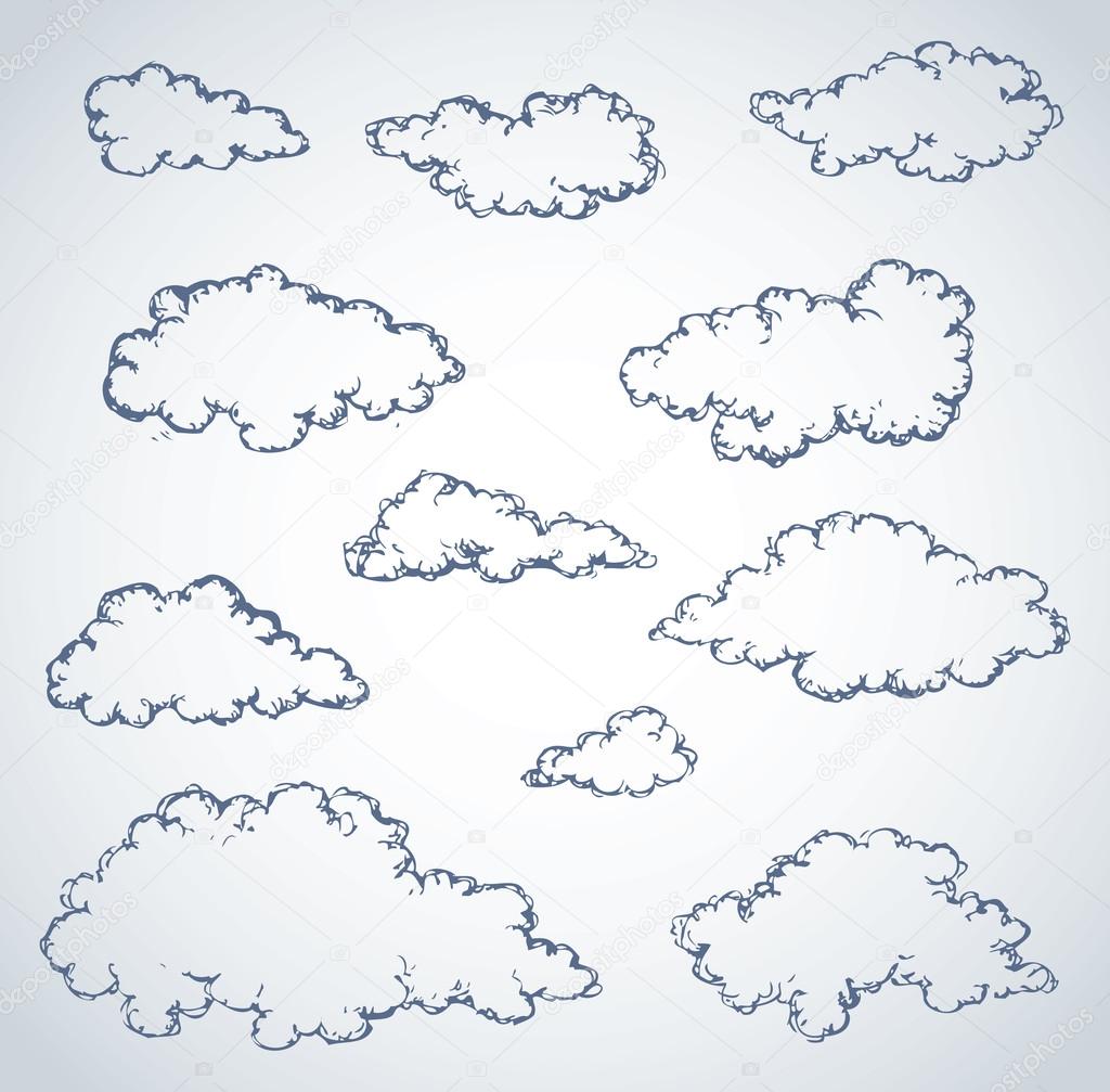 Vector freehand sketch. Clouds