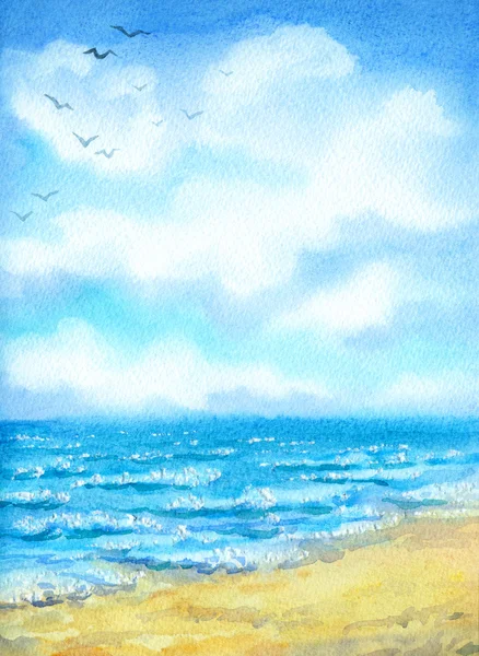 Watercolor seascape — Stock Photo, Image