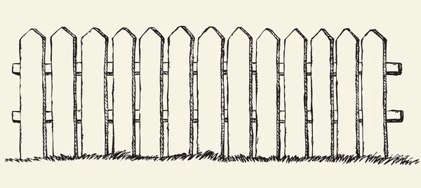 Cerca de madeira. Desenho vetorial — Vetor de Stock