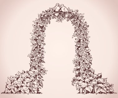 Çiçekler'Arch. Vektör çizimi