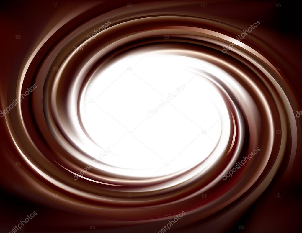 Vector background of swirling dark chocolate texture 