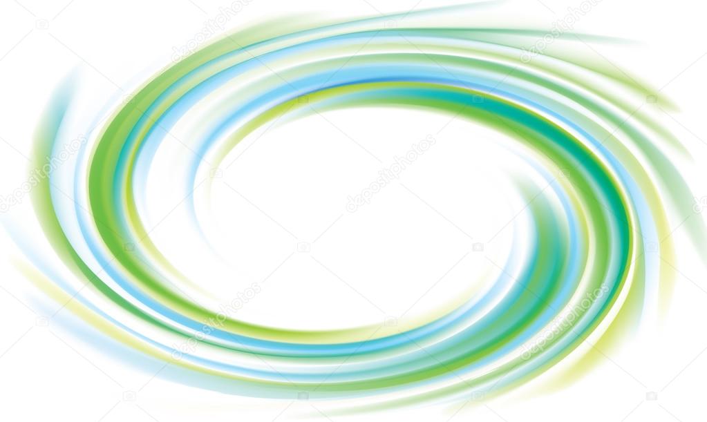 Vector swirling backdrop. Spiral green surface
