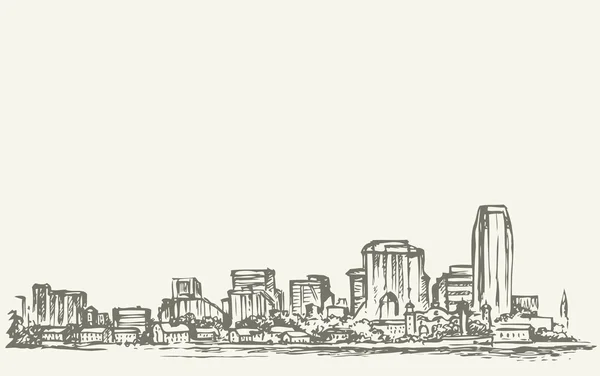 Ciudad de Nueva York. Boceto vectorial — Vector de stock