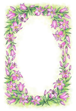 Narin pembe lily. Karakalem