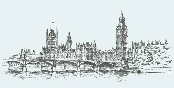 Big Ben. Dibujo vectorial — Archivo Imágenes Vectoriales