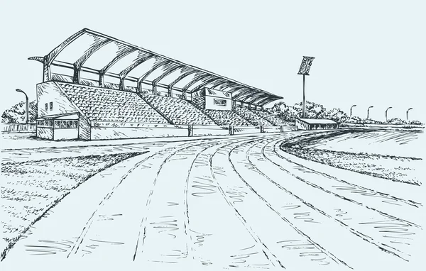 Small Stadium. Vector sketch — Stock Vector