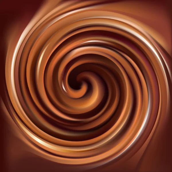 Vector background of swirling creamy chocolate texture — Stock Vector