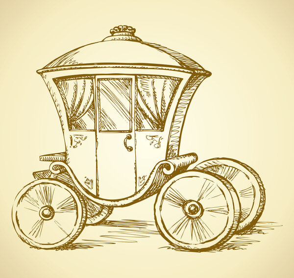 Carriage. Vector drawing