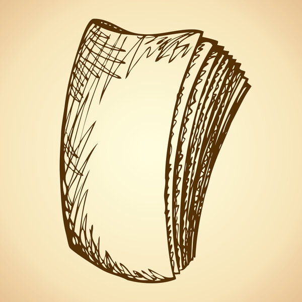 Трясущаяся книга. Векторный эскиз
 