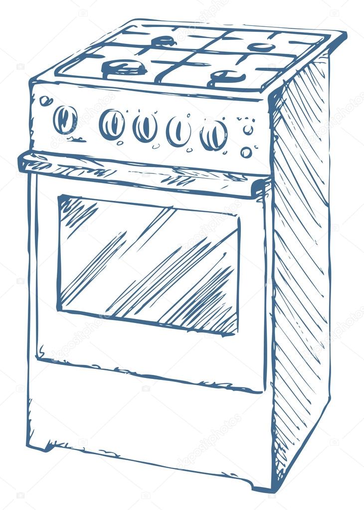 Stove Vector Drawing Stock Stove Vector Drawing Stock