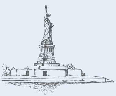 Statue of Liberty. Vector sketch clipart