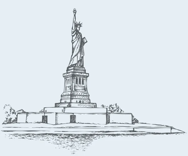 Estatua de la Libertad. Boceto vectorial — Archivo Imágenes Vectoriales