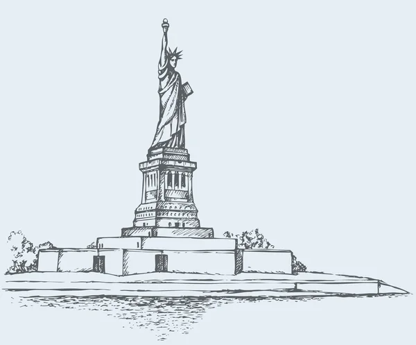 Statue of Liberty. Vector sketch — Stock Vector