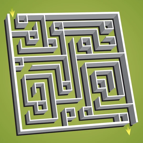 Ilustração vetorial linear. Labirinto quadrado confuso —  Vetores de Stock