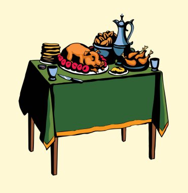 Mutlu, taze, leziz, kraliyet evi Noel 'i şarap, bira, patates turtası, bonfile, meze, kafe seti. Siyah çizgili el çizimi Ortaçağ masalı hikaye sanatı karalama menü tarzı