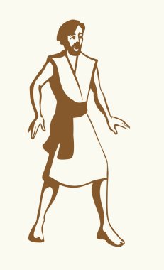 Siyah çizgili genç adam çılgın suratlı Yahudi çocuk Tanrı 'ya dua et. Yahudi İncili duası. Yaşlı adam Paul, çekil kenara. Tacize uğra.