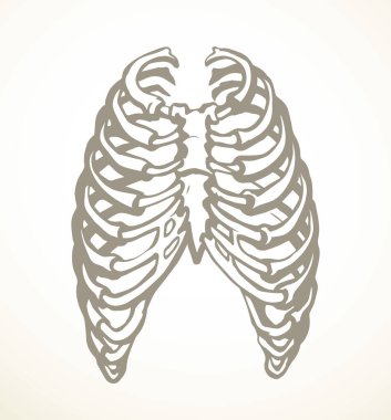 Öndeki beyaz kadın, eklem eklem ağrısı, kol ağrısı, hastane, tedavi, röntgen filmi logosu. Elle çizilmiş kadın doktor röntgeni ölü erkek omurilik rahatsızlığı, akciğer ağrısı sınavı karalama çizimi.