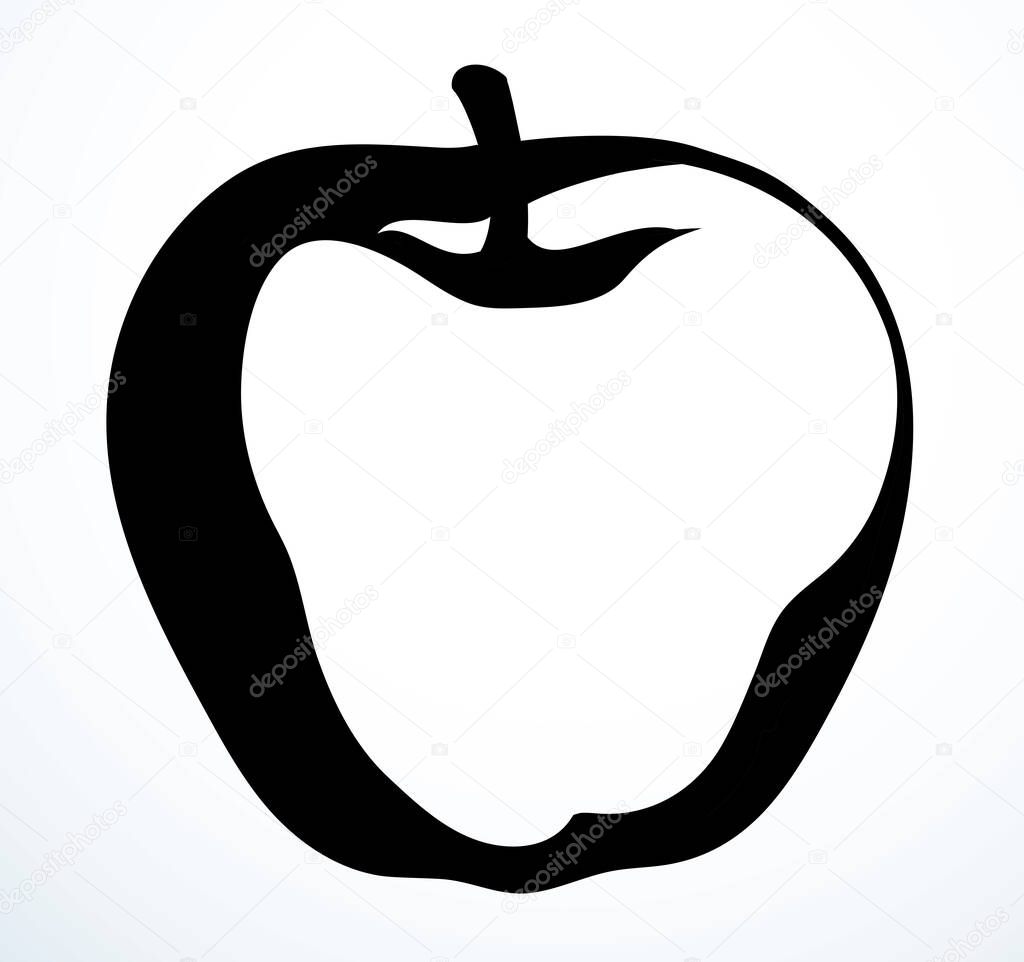 Bright gold hand drawn raw fresh grow cydonia emblem pictogram design retro art doodle line print style. Closeup view bio eco sweet juicy tasty health vegan plant diet autumn sky text space backdrop