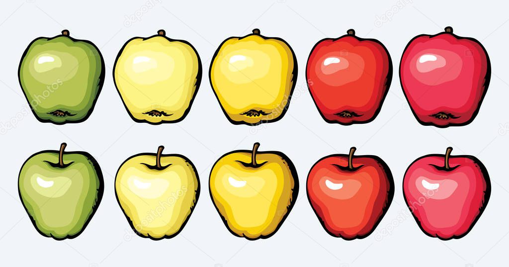 Bright gold hand drawn raw fresh grow cydonia emblem pictogram design retro art doodle line print style. Closeup view bio eco sweet juicy tasty health vegan plant diet autumn sky text space backdrop