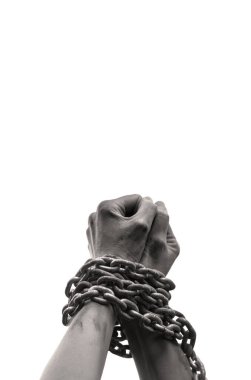 Kapalı eski hukuk umutsuzluk tehlike stres genç adam yükseltmek yaşam umut ışığı mavi metin alanı. Kapanış limiti, acı çekme kadın bilek ipini bağla izole edilmiş taciz vücudunu zapt et