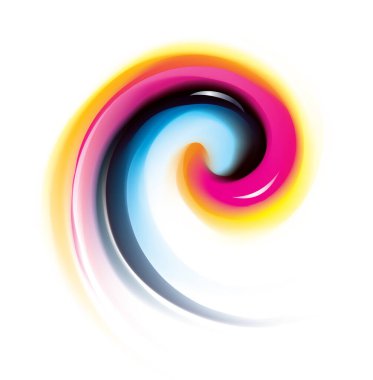 Canlı birincil boya gama tam palet pigment sembol çerçeve pankartın yaratıcı anafor şablonu. Yazdırma teknolojisi parlak kıvrımlı püskürtme disk simgesi simgesi logosu. Yakın görünüm metin uzayı