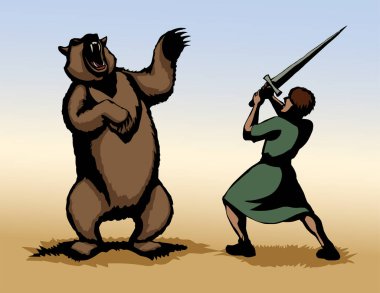 Güçlü erkek kahraman yaşlı katil pençe duruşu çığlık beyaz gökyüzü görüntüsünü izole eder. Kara El güçlü İncil 'i insan sırtı Demir Kol Gücü' nü geçerek eski orta yaşlı orduya savaş zaferi İncil 'deki resim ikonunu kazandırdı.