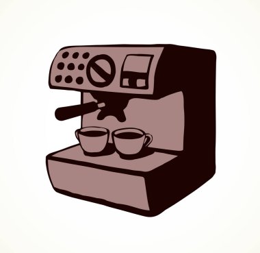 Beyaz arka planda hızlı sabah seksi duruşu. Serbest ana hatlarıyla siyah mürekkep çizilmiş lezzetli lezzet aromalı yemek logosu resimli resim modern karalama çizgi film stili kalem kağıt üzerinde metin alanı için