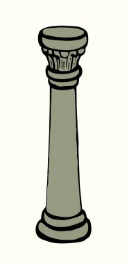 Yaş Doric süslemesi, Roma mermeri seyahat tapınağı dekoru, pilon bloğu oyma, temel podyum ışık duvarı görüntüsü, metin alanı arkaplanı. Siyah mürekkep kalem el çizimi logo konsepti karalama sanatçısı tarzı