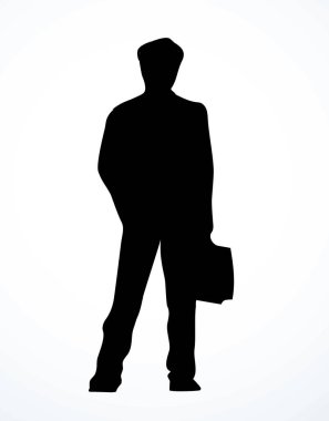 Vektör çizimi. Ayakta duran işadamı işareti