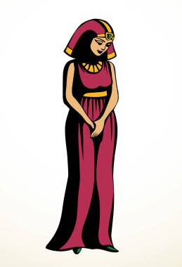 Genç yetişkin Arap etnik güzellik gülümsemesi Doğu Asya 'ya, İncil' e, Yahudi bayan altın mücevher tacına, lütfen Arap soylu krala sorun. Siyah çizgili el, Asyalı Yahudi, İncil 'deki Tanrı, beyaz sanat stili çizer.