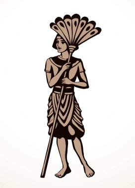 Genç Hintli çocuk kraliyet muhafızı çocuk sosyal dua yazarları şef şef kral prens hayatı. Siyah kalem çizili el eski moda soylu hükümdar bayan İncil 'deki gibi sanat eskizi çiziyor.