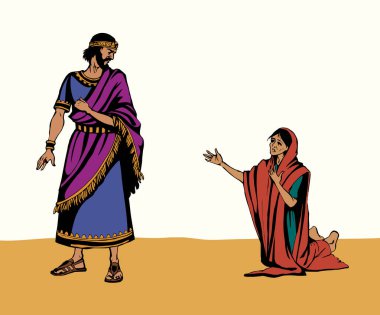 Yaşlı yahudi köle anne diz çöküp hasta ruhlu kadın ölüyor, dua ediyor, dua ediyor, İncil 'deki el yazısını çiziyor. Doğu üzgün, zengin, adaletsiz erkek Arap sosyal kriz gibi görünüyor. Stres reddediyor.