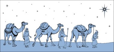 Antik tarih oryantasyonu git çöl gezisi aziz yeni doğan çocuk altın rengi mira antika çizgi sanat romanını getir resim çek el çizimi sanat yeni İsrail dini inanış kartını selamla