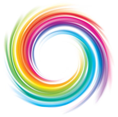 Modern eddy festival happy surfac vivid multi color range glossy curly dizzy shape border center spray ripple ring. Closeup view text space light glow white wash whirlwind symbol sign icon logo design