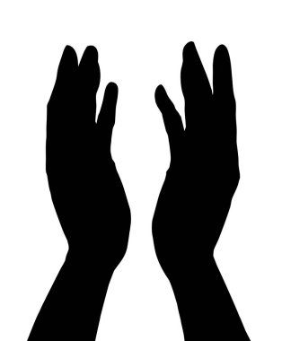 Eski kutsal Tanrı hayat kurtarsın. 2 tane boş palmiye dokunuşu tut. Sevgiyi kutsa. Soyut siyah ana hatları kapatın. İncil 'den karikatür çizimleri. Sanat eseri. Nazik yetişkin vücudu.