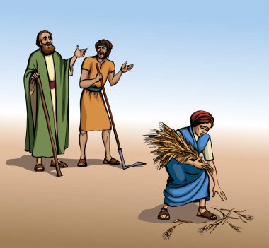 Doğu Asya Arap, kıdemli insan şovu kadını gibi konuş. Yahudi diline söyle, olgun çavdar ekmeği kessin. Toprak eksin, kölelik tohumları yetiştirsin. El çizimi İncil sanatı. Asya Yahudi tırpanı.