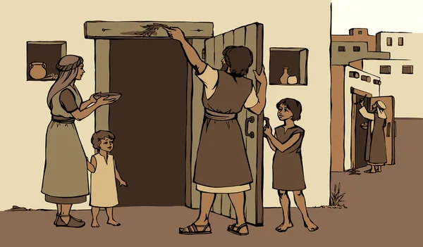 Yahudi kanunu, insan baba oğul lütfen kaseyi tut tahta iskelet kölesi koy ve git koyun ye. Doğu caddesindeki anne-baba-kız, Müslüman anne-baba, anne-baba, anne-baba, anne-baba, eski İbrani, el çizimi, İsrail peygamberi, serbest tahta ayinini yok et.