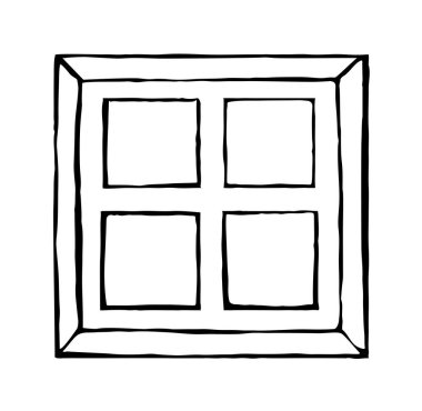 Paslı, küçük, boş, pis, boş çiftlik kulübesi kulübesi kulübesi kulübesi kuşağı. Bak gökyüzü güneşli. Ön hat siyah el çizilmiş yıpranmış pvc panel logo duvar retro doodle sanat tarzı metin alanı