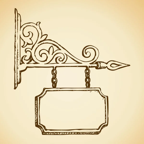 Old signboard. Vector drawing Royalty Free Stock Vectors