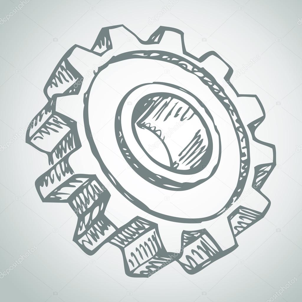 Gear sketch icon
