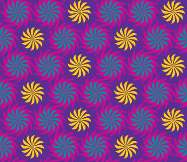 Seamless twisted flowers pattern clipart