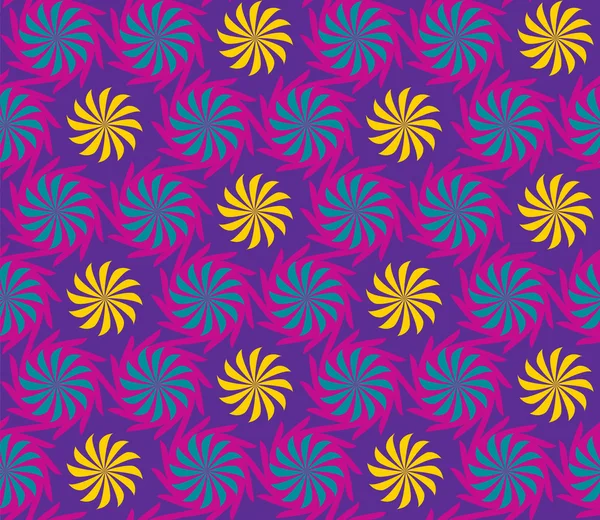 Seamless twisted flowers pattern — Stock Vector