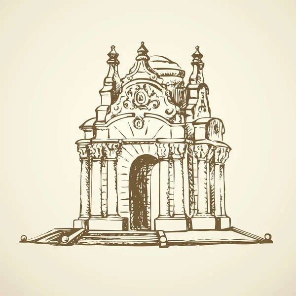 Gazebo vintage de luxe. Dessin vectoriel — Image vectorielle