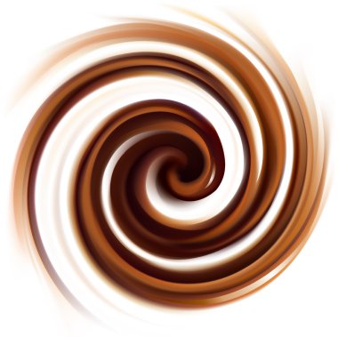 Vector background of swirling creamy chocolate texture  clipart