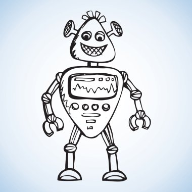 Robot. Vector drawing clipart