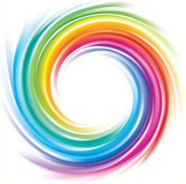 Vector backdrop of spiral rainbow spectrum clipart